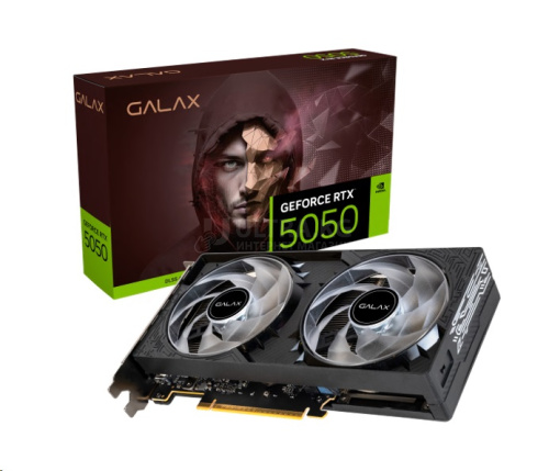 Видеокарта RTX 5050 GALAX GeForce RTX GeForce RTX™ 5050 1-Click OC V2 8GB GDDR6, Engine clock 2602MHz, Memory clock 20000MHz, 128Bit, 2xDP, 2xHDMI [G-B76OB-55NSL8MHDXRE-GALG]