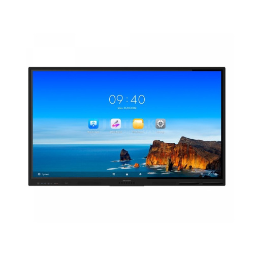 Интерактивная панель Aeromax YC650D, Android 14, 8+128GB, 65" (3840x2160) UHD LED 4K, Touch, 20 точек касания, закаленное стекло, антибликовый, NFC, BT, WiFi, HDMI, LAN, AV, wall mounted bracket