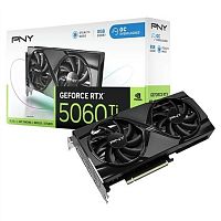 Видеокарта RTX 5060Ti PNY GeForce RTX 5060 Ti 8GB GDDR7, Engine clock 2692MHz, Memory clock 28000MHz, 128Bit, 3xDP, HDMI [VCG5060T8DFXPB1-O]