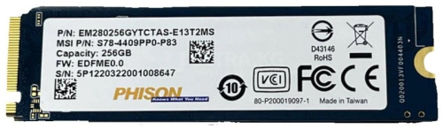 SSD PHISON EM280256 256GB M.2 2280 PCIe NVME Gen3x4