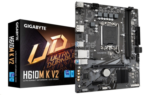 Матплата Gigabyte H610M K V2, LGA1700, Intel H610, 2xDDR5 PC44800, 1xPCI-E16X, 1xPCI-E1x, Sound8Ch, GBLAN, 2SATA+M.2, mATX, 4USB3.2+6USB2.0, HDMI, DP Матплата Gigabyte H610M K V2, LGA1700, Intel H610, 2xDDR5 PC44800, 1xPCI-E16X, 1xPCI-E1x, Sound8Ch, GBLAN, 2SATA+M.2, mATX, 4USB3.2+6USB2.0, HDMI, DP
