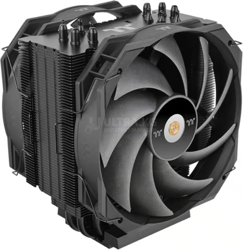 Кулер для процессора Thermaltake WAir Black CPU Intel LGA 4677, AMD：sTR5/SP6, TDP 500W,2x140мм вентилятор,500-1500 об.мин, 83.4 CFM,24.4 dB(each),143.2x115.6x165мм, 6 теплотрубок [CL-P140-CA14BL-A]