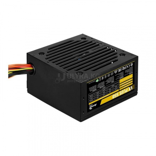 Блок питания 550W Aerocool AERO WHITE 550W, ATX, APFC, 80Plus Bronze, 20+4 pin, 4+4pin, 5*Sata, 3*Molex, 2*PCI-E 6+2 pin, Вентилятор 12 см, Кабель питания, Чёрный