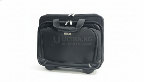 Сумка-чемодан для ноутбука GENIUS G-C1580 Briefcase Черная 14"-15" Вместительная, Двойная молния. Два отделения. Внешний карман на молнии. Ручки из искусственной кожи для транспортировки, выдвижная ручка, колеса.