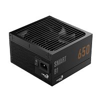 Блок питания 650W Aerocool SMART B1 650,650W, ATX, 80 PLUS Bronze, 20+4 pin, 8pin, 4+4pin,8*Sata, 6*Molex, 6*PCI-E 6+2 pin, Вентилятор 13.5см, Кабель питания, Чёрный