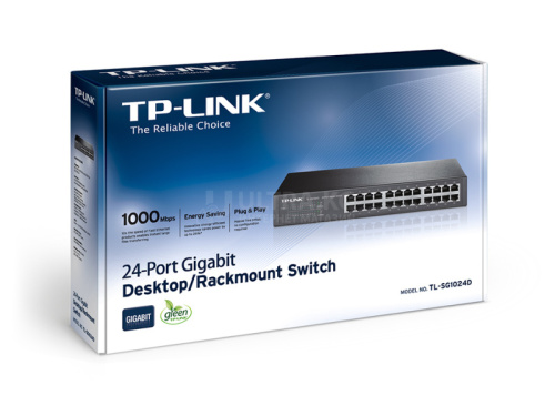 Сетевой коммутатор TP-LINK TL-SG1024D, 24-Port Gigabit Switch, 24 Gigabit RJ45 Ports, 1U 13-inch Rack-mountable Steel Case фото 2
