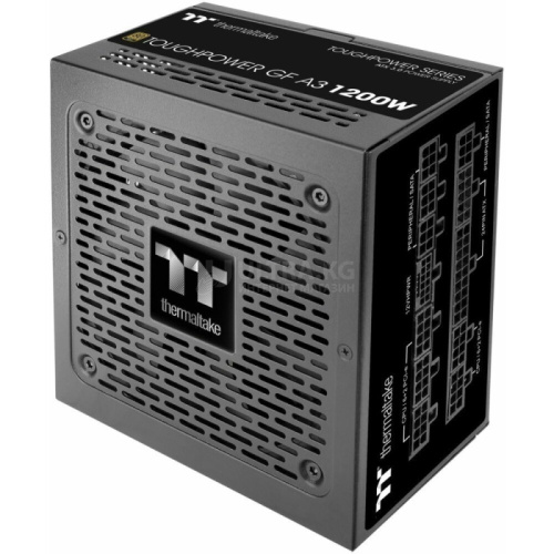Блок питания 1200W Thermaltake, Toughpower GF, ATX, 80 PLUS®Gold, APFC,20+4 pin, 2*4+4pin,12*Sata,4*Molex,1*FDD, 2*PCI-E 6+2 pin , 1*FDD, Вентилятор 14 см, Кабель питания, Чёрный, Модульный [PS-TPD-1200FNFAGE-H]