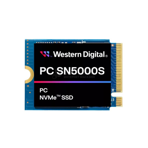 Твердотельный накопитель SSD 512GB Western Digital PC SN5000S M.2 2242 NVMe PCIe Gen4x4 -без упаковки Твердотельный накопитель SSD 512GB Western Digital PC SN5000S M.2 2242 NVMe PCIe Gen4x4 -без упаковки