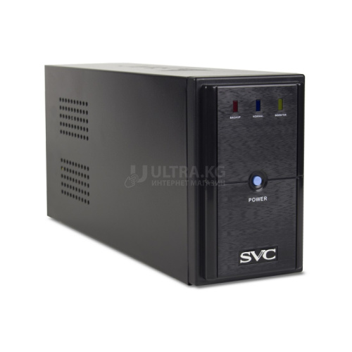 ИБП UPS SVC V-600-L-LCD, Мощность 600ВА/360Вт, Диапазон работы AVR: 165-275В, AVR в режиме Booster: 138-292В, Бат.: 12В/7.5 Ач*1шт., 3 вых.: 2 Shuko CEE7+1 IEC C13 (Bypass), Чёрный ИБП UPS SVC V-600-L-LCD, Мощность 600ВА/360Вт, Диапазон работы AVR: 165-275В, AVR в режиме Booster: 138-292В, Бат.: 12В/7.5 Ач*1шт., 3 вых.: 2 Shuko CEE7+1 IEC C13 (Bypass), Чёрный