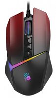 Мышь A4Tech Bloody W60-Max Red, оптическая 1000dpi, USB, RGB, размер: 108х64х35мм.,игровая, проводная, красная/черная