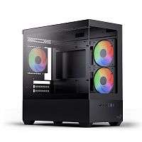 Корпус Aerocool P300D-G-BK-v1, micro ATX/mini-ITX,USB3.0,USB-C,HD-Audio+Mic,Кулер 12см,Высота CPU кулер до165мм,VGA до 418мм,1x3.5”/2x2.5,212x420x420 мм,Без Б/П,Чёрный,Included ARGB 3x120mm