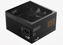 Блок питания 850W Aerocool SMART B1 850,850W, ATX, 80 PLUS Bronze, 20+4 pin, 8pin, 4+4pin,8*Sata, 6*Molex, 6*PCI-E 6+2 pin, Вентилятор 13.5см, Кабель питания, Чёрный