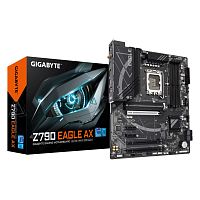 Матплата Gigabyte Z790 EAGLE AX, LGA1700, Intel Z790, 4xDDR5 PC60800, 3xPCI-E 3.0x16, 2xPCI-E 3.0x1, Sound8Ch, GLAN, 4SATA+3M.2, RAID, ATX, 9USB3.2+8USB2.0, HDMI, DP, WiFi, Bluetooth