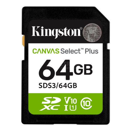 Карта памяти Secure Digital Card Kingston 64GB Canvas Select Plus [SDS3/64GB]