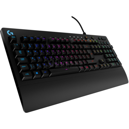 Клавиатура Logitech G213 Prodigy, игровая, мембранная, USB, RGB, 12 кнопок, 1.8 м, чёрная [920-008093]