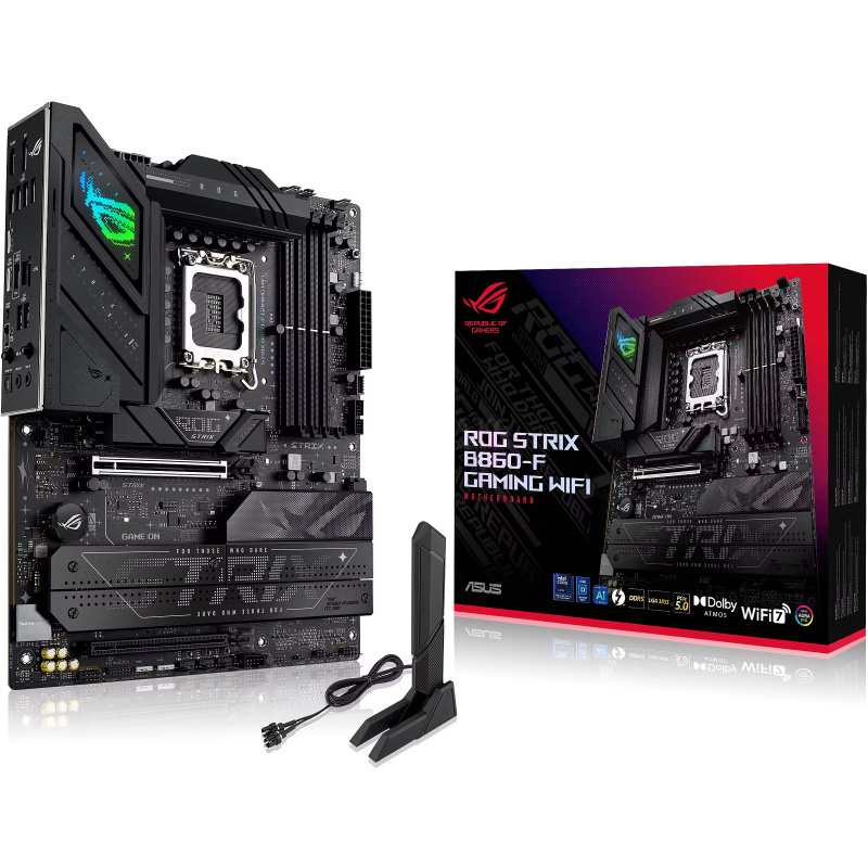 MB LGA1851 ASUS ROG STRIX B860-F GAMING WIFI,4xDDR5,15xUSB,ATX,4xM.2, 4xSATA, 2PCIe16x, HDMI,DP MB LGA1851 ASUS ROG STRIX B860-F GAMING WIFI,4xDDR5,15xUSB,ATX,4xM.2, 4xSATA, 2PCIe16x, HDMI,DP