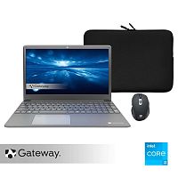 Ноутбук Gateway ULTRA SLIM i3-1115G4 (up to 4.1Ghz), 4GB, 128GB SSD M.2, HD Graphics 620, 15.6" FULL HD LED, WiFi, BT, Cam, Win11, чехол и мышь в комплекте, серый [GWNC31514-BK]