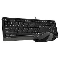 Клавиатура+мышь A4Tech Fstyler F1010S, Оптическая Мышь, USB, 1600DPI, Длина кабеля 1,5 метра, Анг/Рус, Silent Click FN Multimedia Desktop Set(FK10+FM10S), серый
