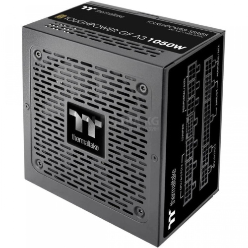 Блок питания 1050W Thermaltake, Toughpower GF 1050W, ATX, 80 PLUS® Gold, APFC,20+4 pin, 2*4+4pin,12*Sata,4*Molex,1*FDD,5*PCI-E 6+2 pin,1*12+4Pin , Вентилятор 14 см,Кабель питания,Чёрный[PS-TPD-1050FNFAGE-H]