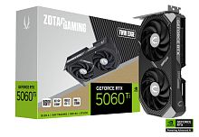 Видеокарта RTX 5060Ti ZOTAC GAMING GeForce RTX 5060 Ti Twin Edge 16GB GDDR7, Engine clock 2572MHz, Memory clock 28000MHz, 128Bit, 3xDP, HDMI [ZT-B50620E-10M]