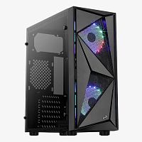 Корпус Aerocool Glider Cosmo-G-BK-v1, ATX/MicroATX,USB1*3.0/2*2,HDAudio+Mic, Кулер 2*12ARGB, Высота CPU кулера до157мм, Длина VGA до 325мм(без радиатора), 1*3.5"/4*2.5", 203x440x411мм, БезБ/П, Чёрный