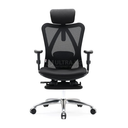 Office Chair SIHOO M18-B158 BLACK 2D Armrest, class 3 TUV gaslift,350mm aluminium base, Footrest