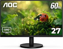 Монитор LCD 27" AOC U27B3A, IPS, Black, 3840x2160, 20M:1, 350cd/m2, 178/178, 4ms, 60Hz, 2xHDMI, DP, Headphone out, Speakers 2x2W