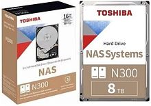 Жесткий диск HDD 8TB, Toshiba N300 NAS, 7200rpm, 512MB, SATA III [HDWG780EZSTAU]
