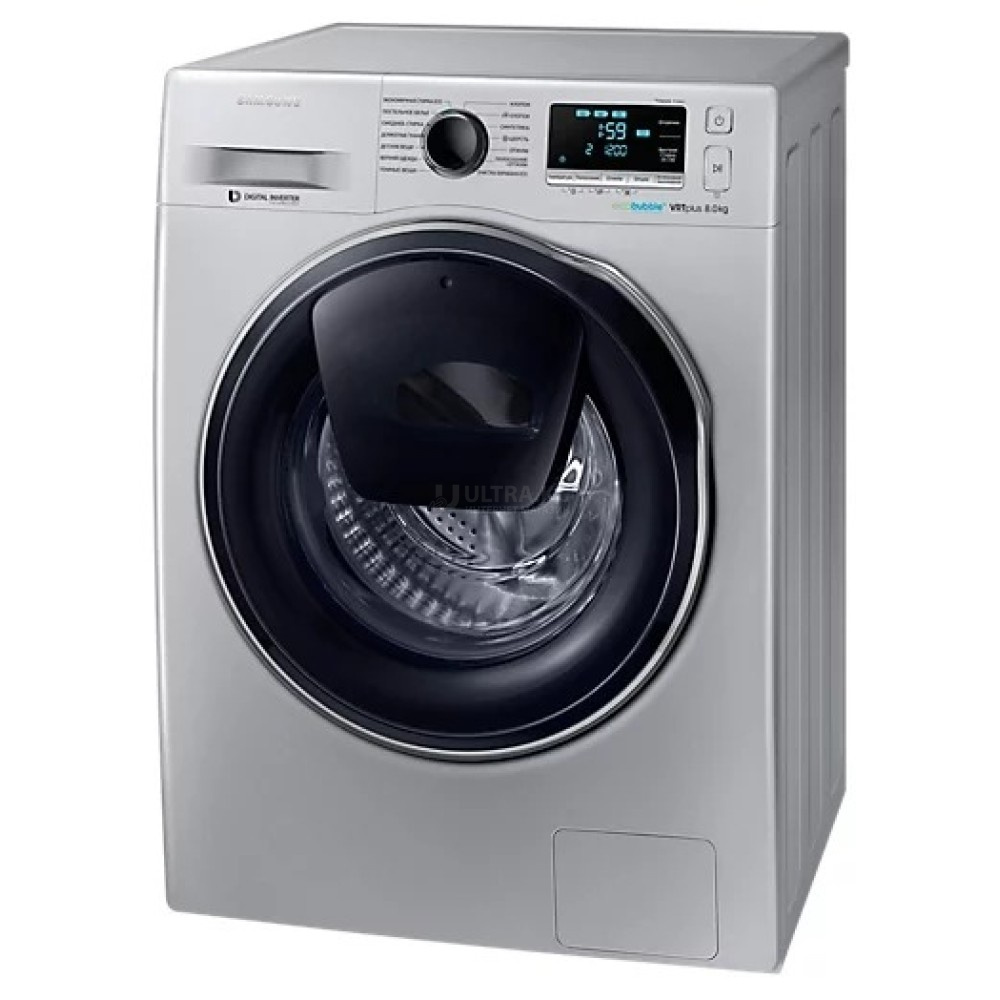Washing machine Samsung WW80K6210RS/LP(85x60x45см, 1200об/мин, 8кг, фронтальная загрузка, 14программ, барабан "Swirl Drum", Add Door, Eco Bubble, Smart Check, дверца Blue Cristal, двигатель DIT, Ceramic нагреватель, люк Blue Cristal, 73 Дб, сенсорное упра