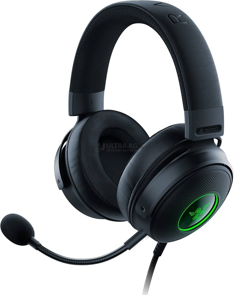 Наушники с микрофоном Razer Kraken V3 игровая гарнитура, микрофон поворотный гибкий, динамики 50 мм, тип подключения: USB Type-A, длина кабеля:2,0 м, примерная масса: TBC/250 г, диапазон частот:20 Гц–20 кГц, чувствительность при 1 кГц:96 дБ SPL/мВт, Чёрны Наушники с микрофоном Razer Kraken V3 игровая гарнитура, микрофон поворотный гибкий, динамики 50 мм, тип подключения: USB Type-A, длина кабеля:2,0 м, примерная масса: TBC/250 г, диапазон частот:20 Гц–20 кГц, чувствительность при 1 кГц:96 дБ SPL/мВт, Чёрны