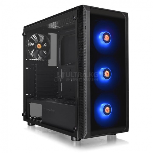 Корпус Thermaltake Versa J23 TG CA-1L6-00M1WN-00 ATX/Micro ATX/Mini ITX, USB1 3.0, USB2 2.0, HD-Audio, Куллер 4 120мм, Высота CPU куллера до 160мм, VGA до 310мм, 447x205x455мм, Без Б/П, Черный