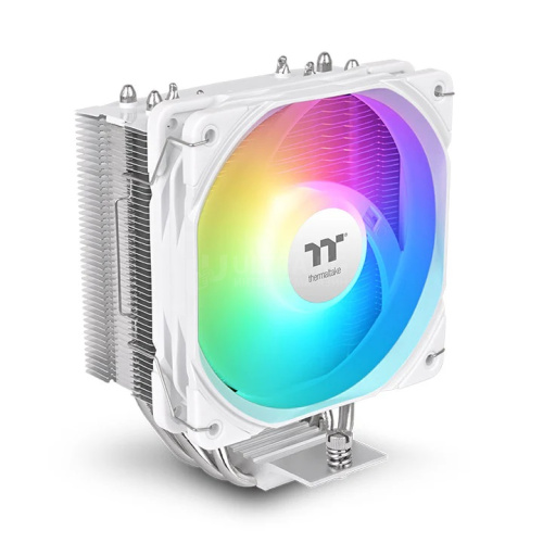 Кулер для процессора Thermaltake UX400 RGB CPU Intel LGA 1851, 1700,1200,1156,115x и AMD AM5/AM4/FM2/FM1/AM3+/AM3/AM2+/AM2,TDP 240W,120мм вентилятор,700-1800 об.мин, 4pin,62.72 CFM,25 dB(A), 4 теплотрубки, Серебристый [CL-P142-AL12SW-A]