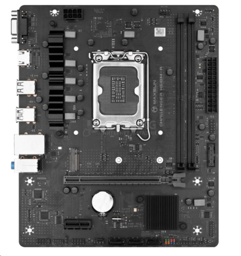Матплата MAXSUN Challenger H610M-R V2, LGA1700, Intel H610, 2xDDR4 PC25600, 1xPCI-E16X, 1xPCI-E1x, Sound8Ch, GBLAN, 3SATA+M.2, mATX, 4USB3.2+6USB2.0, VGA, HDMI фото 2