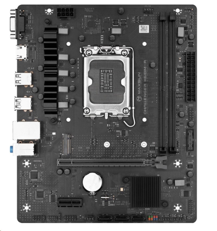 Матплата MAXSUN Challenger H610M-R V2, LGA1700, Intel H610, 2xDDR4 PC25600, 1xPCI-E16X, 1xPCI-E1x, Sound8Ch, GBLAN, 3SATA+M.2, mATX, 4USB3.2+6USB2.0, VGA, HDMI фото 2 Матплата MAXSUN Challenger H610M-R V2, LGA1700, Intel H610, 2xDDR4 PC25600, 1xPCI-E16X, 1xPCI-E1x, Sound8Ch, GBLAN, 3SATA+M.2, mATX, 4USB3.2+6USB2.0, VGA, HDMI фото 2