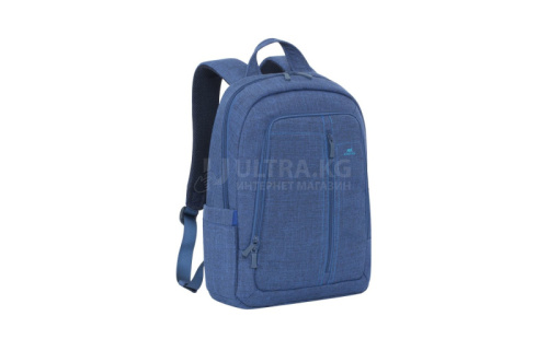 Рюкзак для ноутбука RivaCase 7560 Canvas 15.6" Синий. Высококачественная, водоотталкивающая ткань. Утолщенные стенки. Смягчающие наплечные ремни