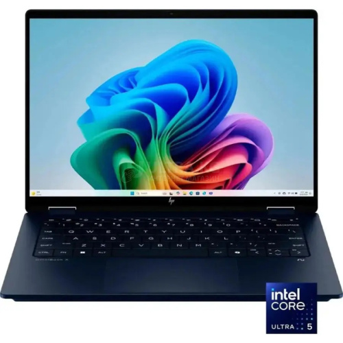 Ноутбук HP OmniBook X Flip Copilot+PC, Ultra 5-226V (up to 4.50Ghz), 16GB, 512GB SSD, Intel Arc 130V GPU (8GB), 14”2K(1920X1200)IPS Touch, Bcklit WiFi BT W11H, ENG, темно-синий [B5UJ1UA#ABA]