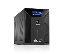ИБП UPS SVC V-2000-F-LCD, 2000VA(1200W), Диапазон AVR: 175-275ВА, Выход 220В +/-10% * 4 выхода Schuko CEE7, 12V/9Ah x 2, 50Hz, USB (технология Smart), LCD Display, Черный