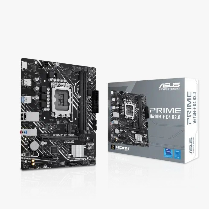Матплата ASUS H610M-F D4 R2.0, LGA1700, Intel H610, 2xDDR4,10xUSB,2xSATAIII,mATX,M.2,PCIe16x, PCIe1x, HDMI Матплата ASUS H610M-F D4 R2.0, LGA1700, Intel H610, 2xDDR4,10xUSB,2xSATAIII,mATX,M.2,PCIe16x, PCIe1x, HDMI