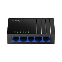 Сетевой коммутатор CUDY GS105D 5-Port Gigabit Desktop Switch, 5 10/100/1000M RJ45 Ports, IGMP Snooping, Loop Detection/Prevention, 802.1p/DSCP QoS, Desktop Plastic Case, Power Saving, Plug and Play, Wall-Mount