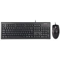 Клавиатура A4TECH KR-8372 (клавиатура KR-83+мышка OP-720) Black, USB,Round Edge, Laser Engraving, защита от воды+Mouse OP-720