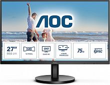 Монитор LCD 27" AOC Q27B3MA, VA, Black, 2560x1440, 20M:1, 250cd/m2, 178/178, 4ms, 75Hz, 2xHDMI, 2xDP, Headphone out