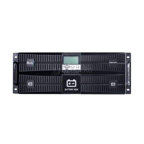 ИБП UPS SVC RT-6KL-LCD, Мощность 6кВА/6кВт, Стоечный 19'' 4U,RT-серия, On-Line, LED-LСD\RS-232, SMART USB, Диапазон работы AVR: 110-288В, Бат.:12В/7Aч*16шт., Вентилятор: 8cм*2шт., Клеммное подключение, Чёрный
