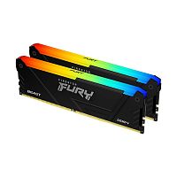 Оперативная память DDR4 16GB (2x8GB) PC-25600 (3200MHz) KINGSTON FURY Beast Black RGB [KF432C16BB2AK2/16]