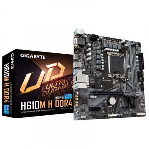 Матплата Gigabyte H610M K DDR4, LGA1700, Intel H610, 2xDDR4 PC25600, 1xPCI-E16X, 1xPCI-E1x, Sound8Ch, GBLAN, 2SATA+M.2, mATX, 4USB3.2+6USB2.0, HDMI Матплата Gigabyte H610M K DDR4, LGA1700, Intel H610, 2xDDR4 PC25600, 1xPCI-E16X, 1xPCI-E1x, Sound8Ch, GBLAN, 2SATA+M.2, mATX, 4USB3.2+6USB2.0, HDMI