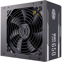 Блок питания 650W CoolerMaster MWE 650 WHITE, APFC, 80PLUS, 20+4 pin, 4+4pin, 8 pin, 6*Sata, 3*Molex, 4*PCI-E 6+2 pin, Вентилятор 12 см, Кабель питания, Чёрный [MPE-6501-ACABW-EU]