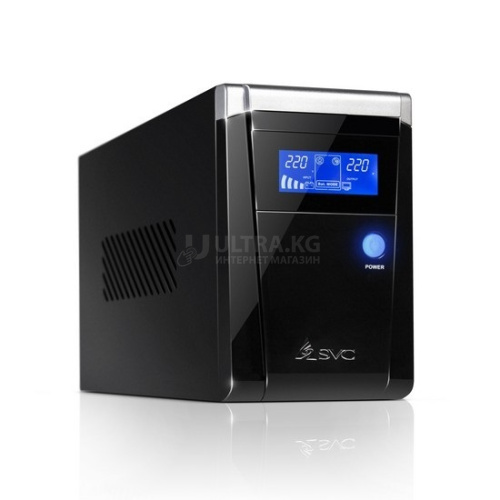 UPS SVC V-1500-F-LCD, 900W, 12V/9Ah, AVR стабилизатор: 165-275ВА,3 вых: 2 системных+1 для принтера