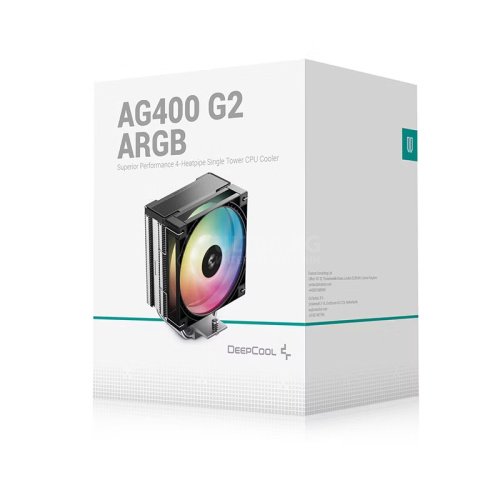 Кулер для процессора DEEPCOOL AG400 G2 BK ARGB LGA1700/1851/AMD 120mm PWM fan,300-1850rpm,4HP фото 2 Кулер для процессора DEEPCOOL AG400 G2 BK ARGB LGA1700/1851/AMD 120mm PWM fan,300-1850rpm,4HP фото 2