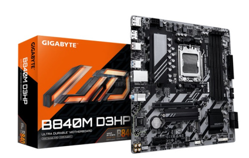 MB AM5 GIGABYTE B840M D3HP,4xDDR5,10xUSB,mATX,M.2,4xSATA,PCIe16x, PCIe1x 2xDP HDMI Type-C MB AM5 GIGABYTE B840M D3HP,4xDDR5,10xUSB,mATX,M.2,4xSATA,PCIe16x, PCIe1x 2xDP HDMI Type-C